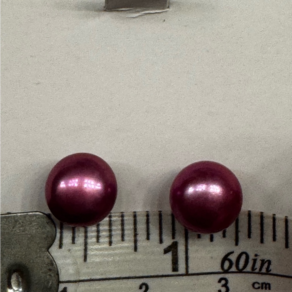 Honora Radiant Magenta Cultured Freshwater Pearl Stud Earrings - Picture 5 of 8